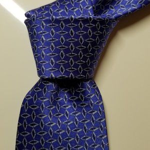 Valentino Men's Silk Tie, Classic Stunning Blue Pattern, Made in Italy, New wTag